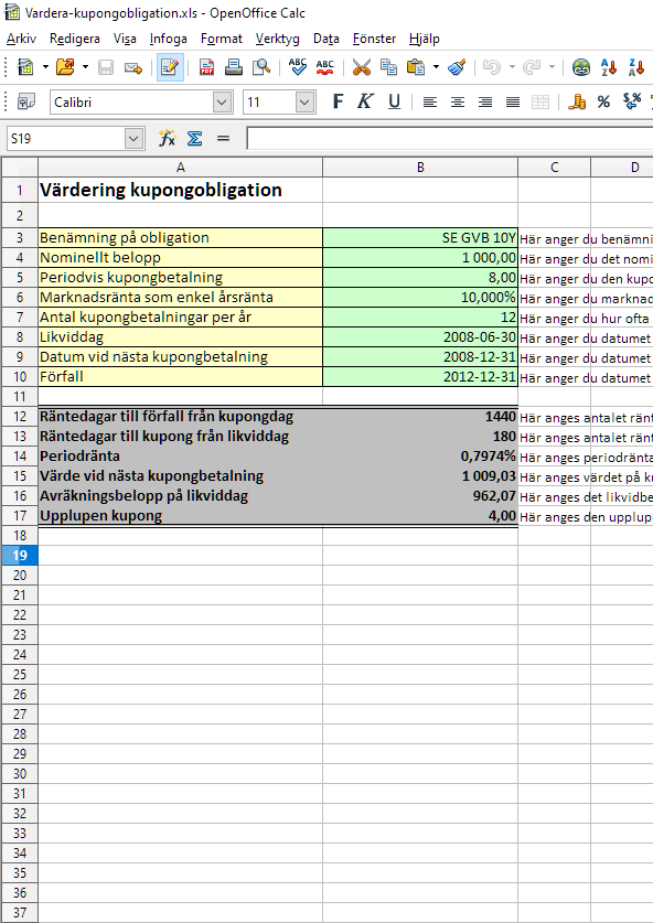 Bild av Värdering av kupongobligation