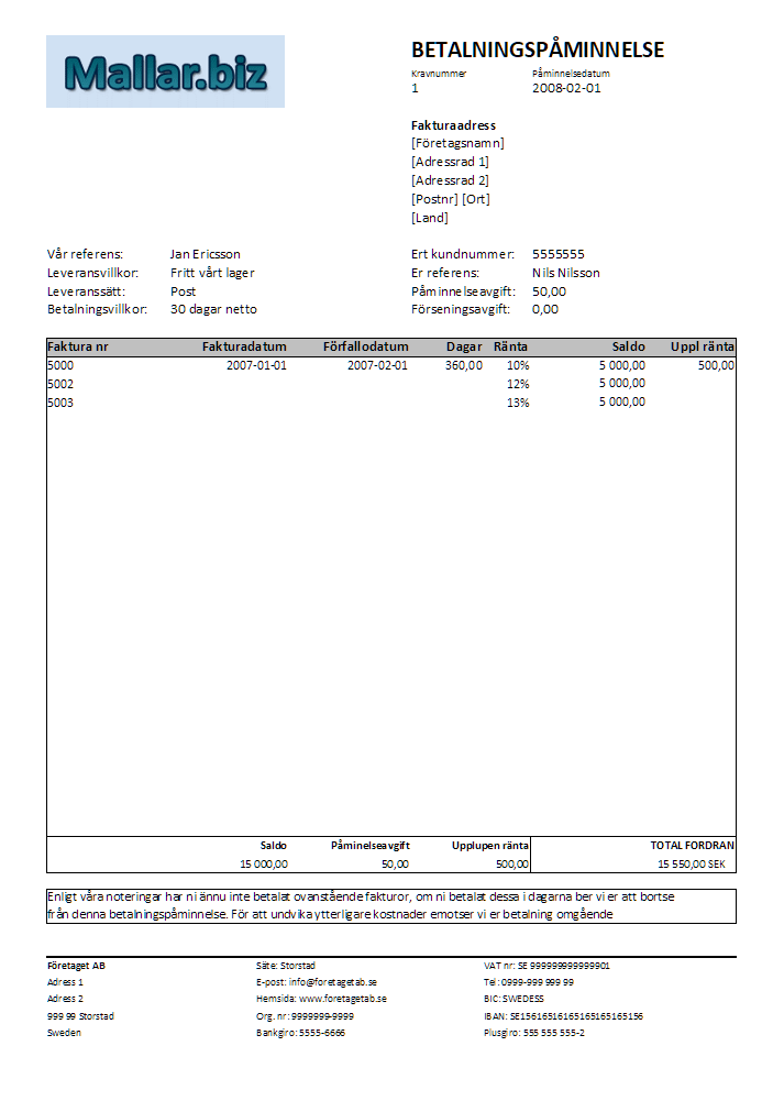 Bild av Betalningspåminnelse