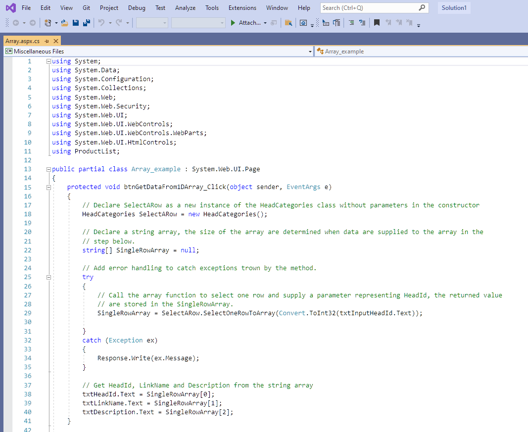 Bild av Array och multidimensionell Array (C#, VB och ASP.NET)