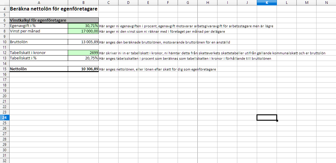 Bild av Beräkna lön för egenföretagare