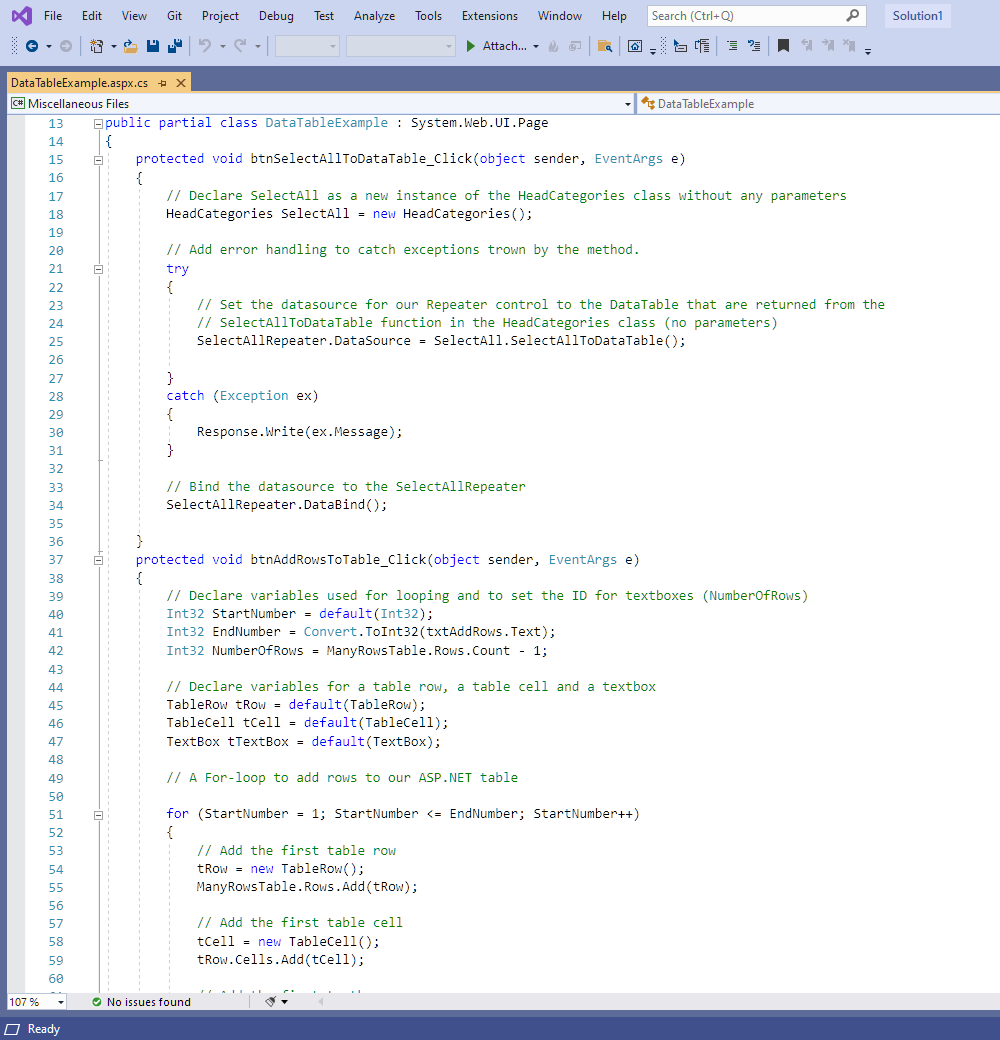 Bild av DataTable (C#, VB och ASP.NET)