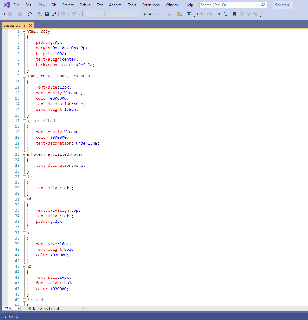 Bild av CSS filer i webbprojekt (C#, VB och ASP.NET)