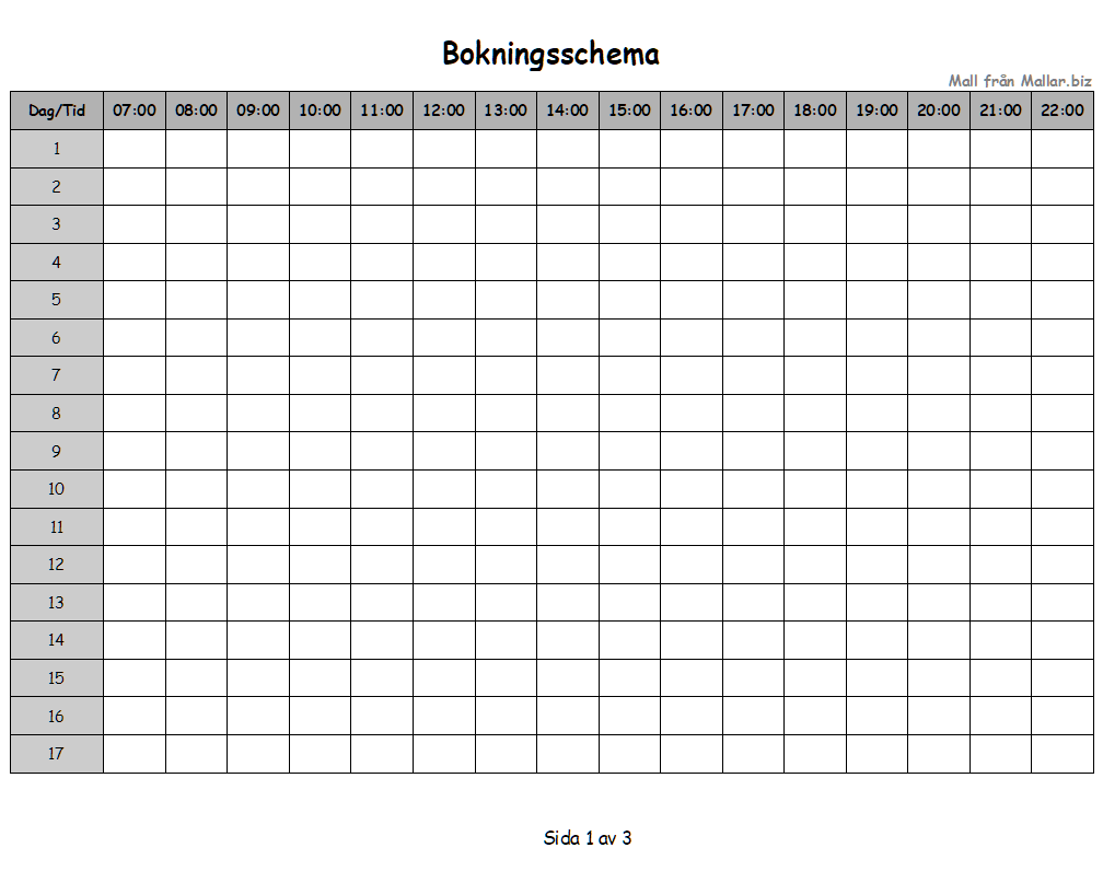 Bild av Enkelt bokningsschema